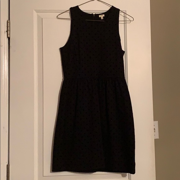 Jcrew black polka dot fit and flare dress size xs - Picture 1 of 4
